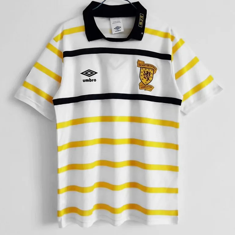 1988-1991 Escocia - Camiseta RETRO - Amarillo y Blanco