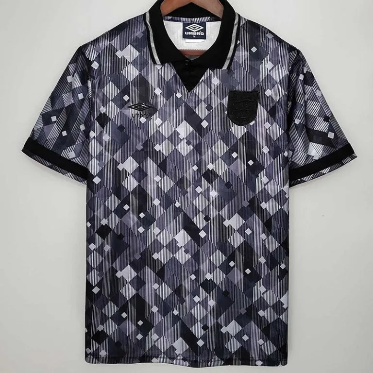 1990 Inglaterra - Camiseta RETRO - Suplente - Negro
