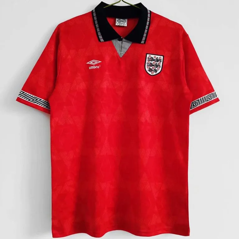 1990 Inglaterra - Camiseta RETRO - Suplente - Rojo