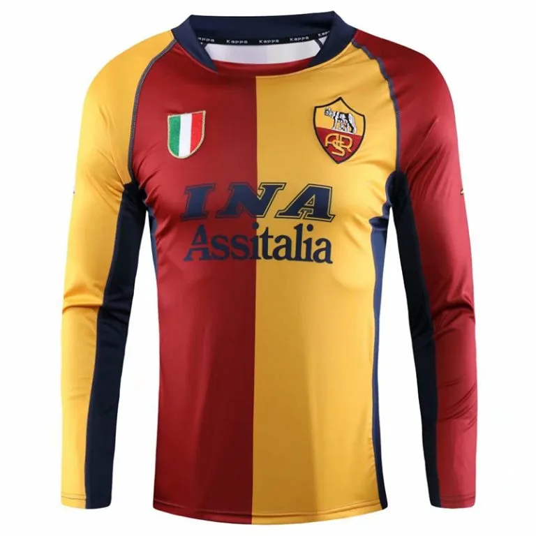 2001-2002 Roma - Camiseta RETRO - Titular - Manga larga