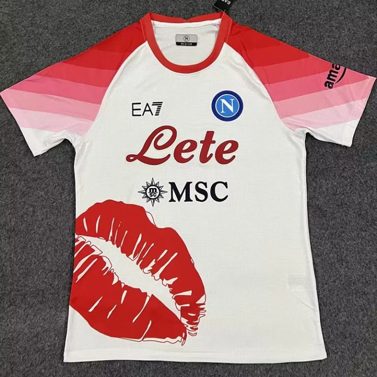 22-23 Napoli - Camiseta Versión Hincha - Rojo y Blanco