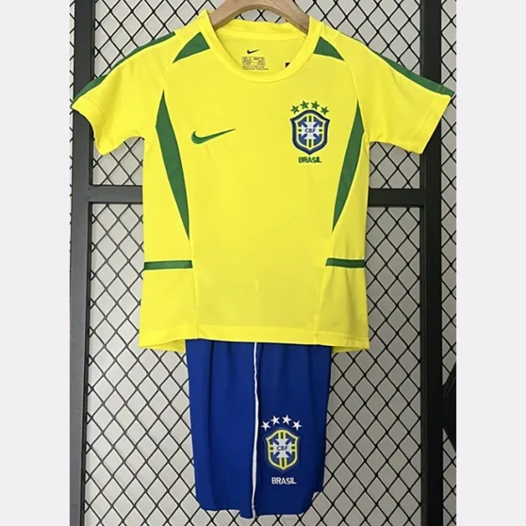 2002 Brasil - Camiseta Infantil RETRO - Titular