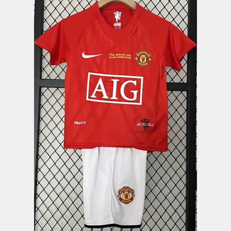 2007-2008 Man Utd - Camiseta Infantil RETRO - Titular