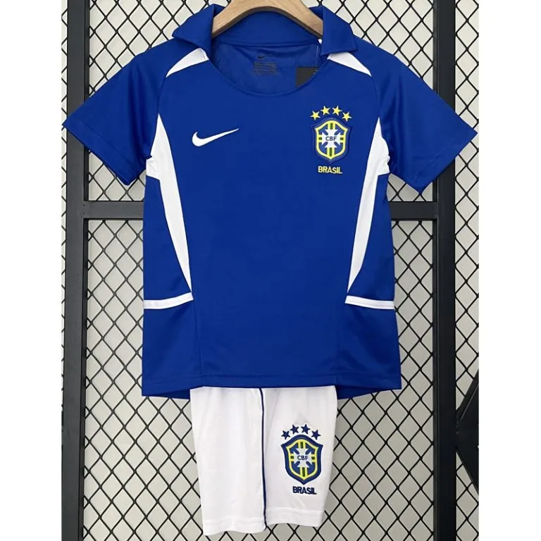 2002 Brasil - Camiseta Infantil RETRO - Suplente