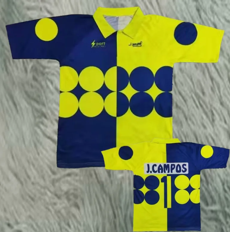 México - Camiseta RETRO - Amarillo y Azul - Campos