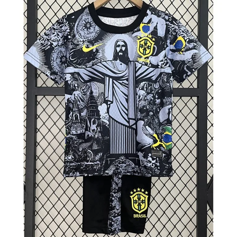 24-25 Brasil - Camiseta Infantil - Negro y Gris - Edición especial