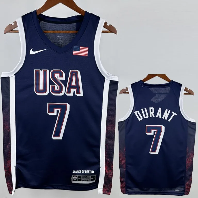 2024 Estados Unidos - Camiseta de Básquet - Azul oscuro - Juegos Olímpicos - Durant - 7