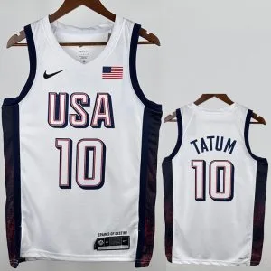 2024 Estados Unidos - Camiseta de Básquet - Blanco - Juegos Olímpicos - Tatum - 10