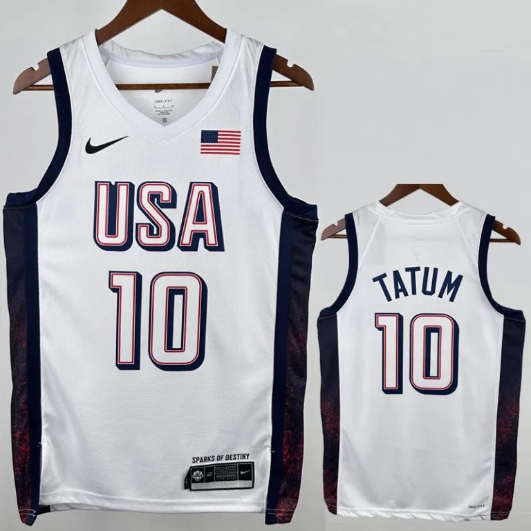 2024 Estados Unidos - Camiseta de Básquet - Blanco - Juegos Olímpicos - Tatum - 10