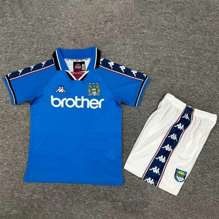 1997-1998 Man City - Camiseta Infantil RETRO - Titular