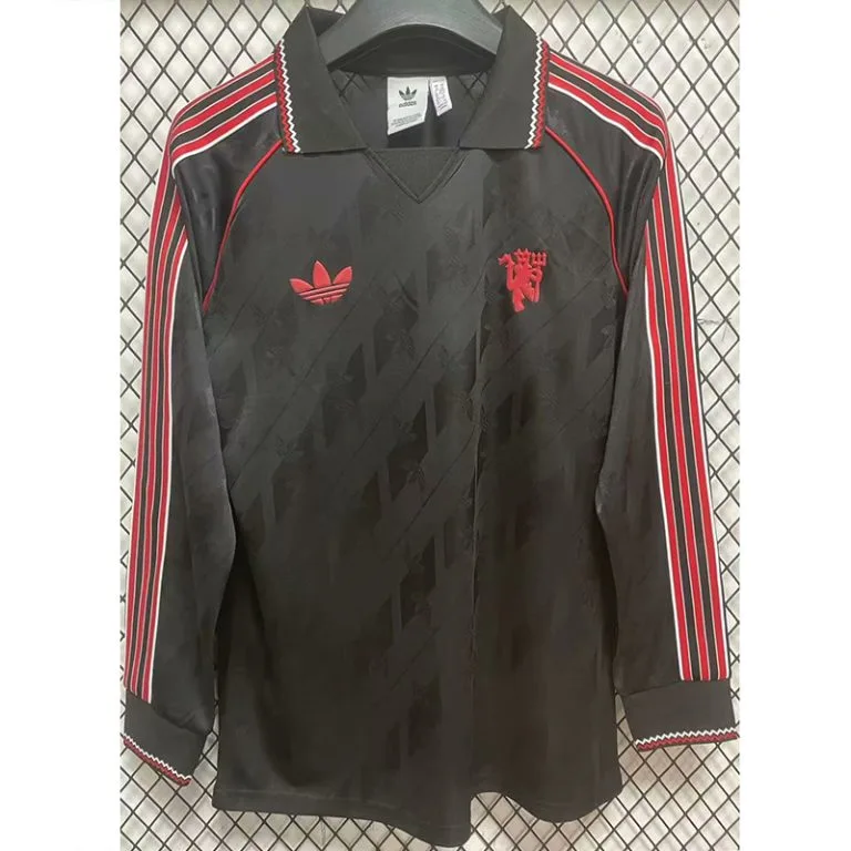 24-25 Man Utd - Camiseta - Negro - Manga larga - Edición Retro Especial