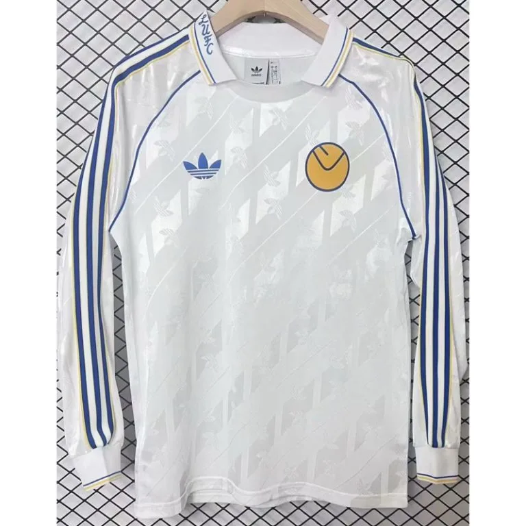 24-25 Leeds United - Camiseta - Blanco - Manga larga - Edición Retro Especial