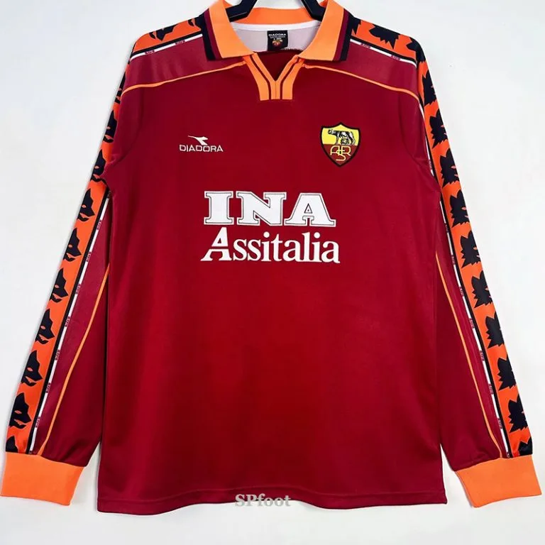 1998-1999 Roma - Camiseta RETRO - Titular - Manga larga