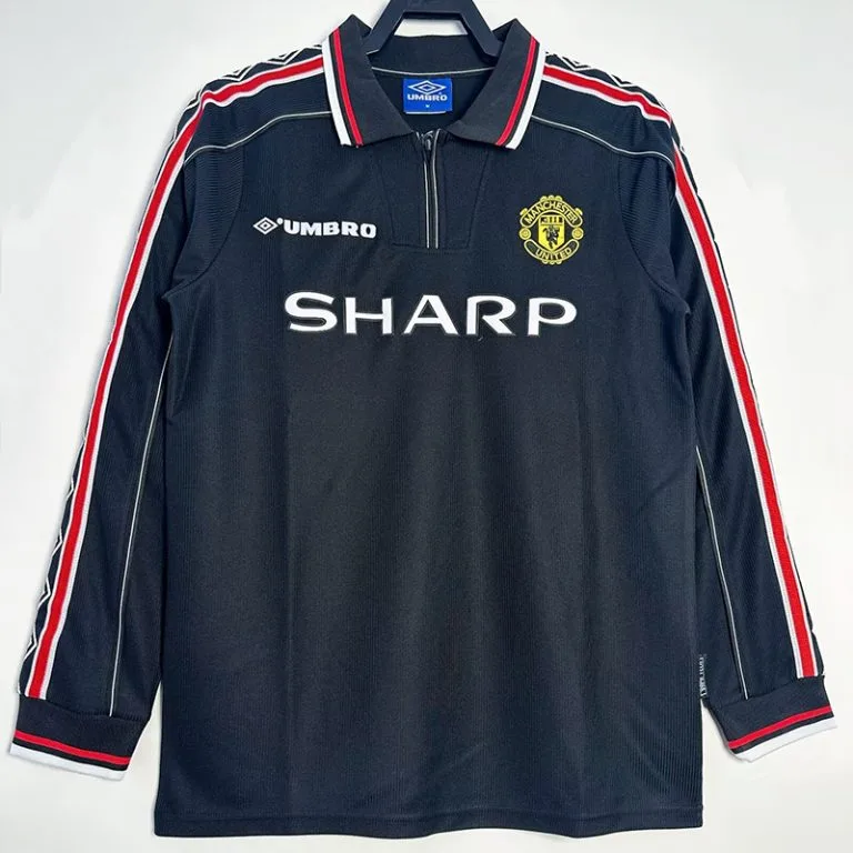 1998-1999 Man Utd - Camiseta RETRO - Negro - Manga larga
