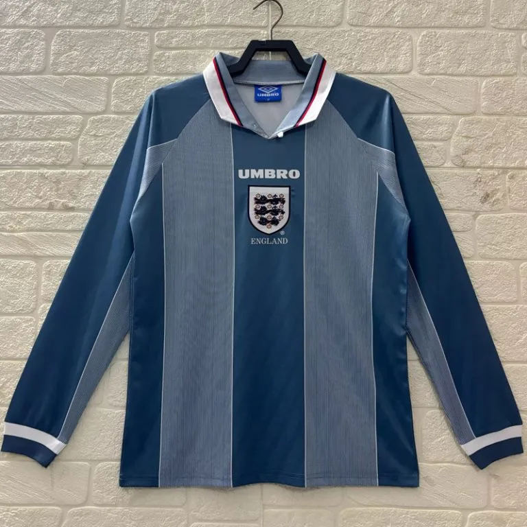 1996 Inglaterra - Camiseta RETRO - Suplente - Manga larga