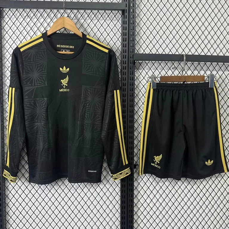 25-26 México - Camiseta Infantil - Negro - Copa de Oro - Manga larga