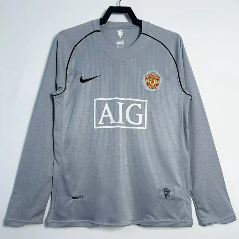 2007-2008 Man Utd - Camiseta Arquero RETRO - Gris - Manga larga