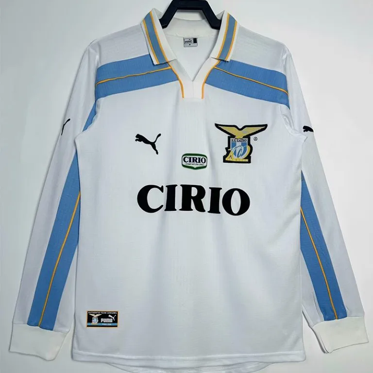1999-2000 Lazio Centenary - Camiseta RETRO - Blanco - Manga larga