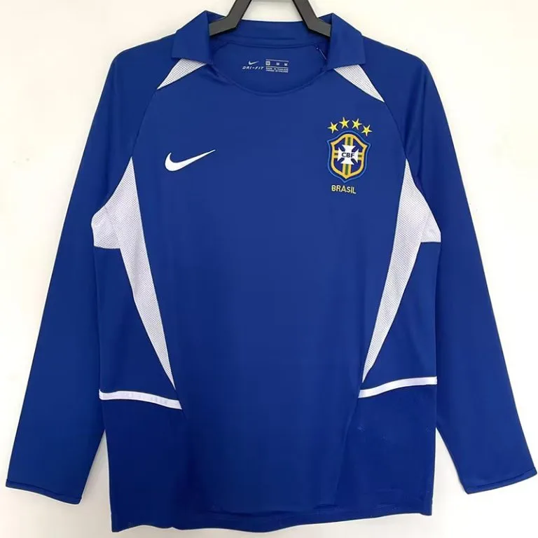 2002 Brasil - Camiseta RETRO - Suplente - Manga larga