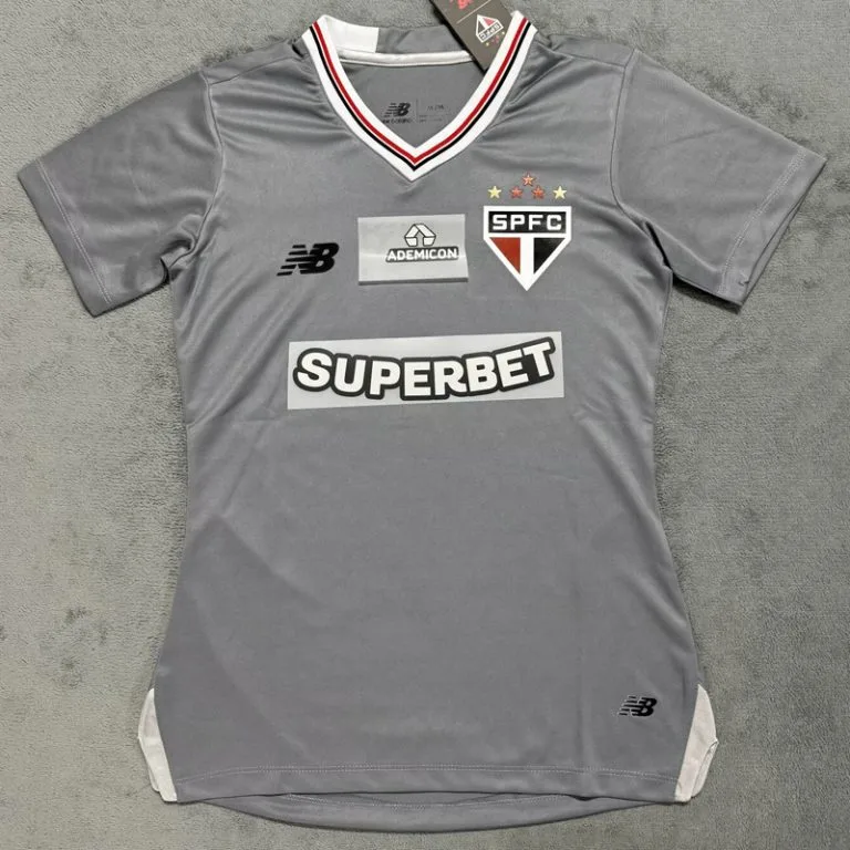 25-26 São Paulo - Camiseta Versión Mujer - Gris