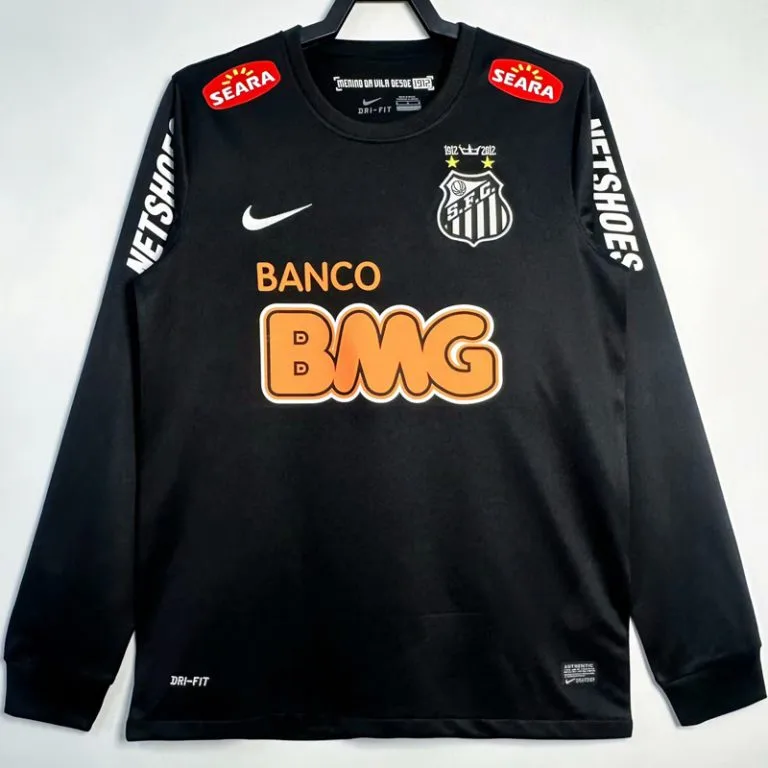 2012-2013 Santos FC - Camiseta RETRO - Negro - Manga larga