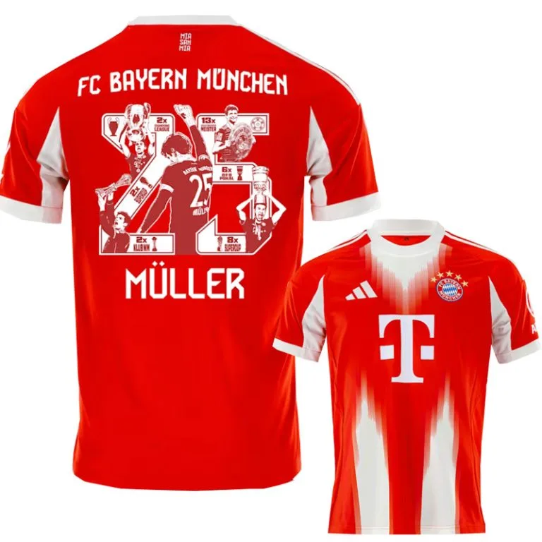 25-26 Bayern - Camiseta Versión Hincha - Titular - Müller - Print - Foto - Número