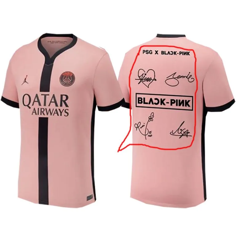 24-25 PSG - Camiseta Versión Hincha - Tercera - Negro y Rosa - Print - PSG