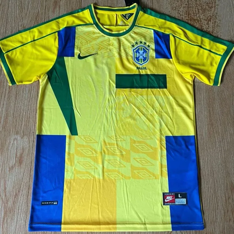 1998 Brasil - Camiseta RETRO - Amarillo - Edición especial