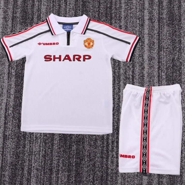 1998-1999 Man Utd - Camiseta Infantil RETRO - Blanco