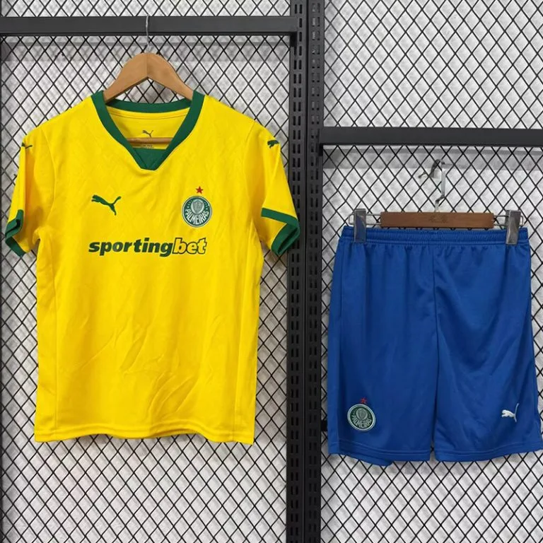 25-26 Palmeiras - Camiseta Infantil - Tercera - Amarillo