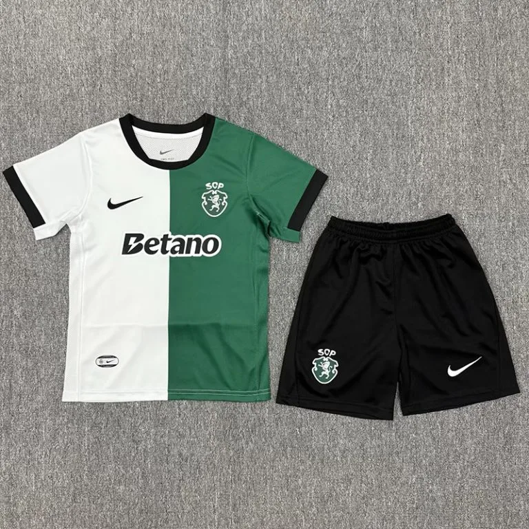 25-26 Sporting Lisbon - Camiseta Infantil - Blanco y Verde