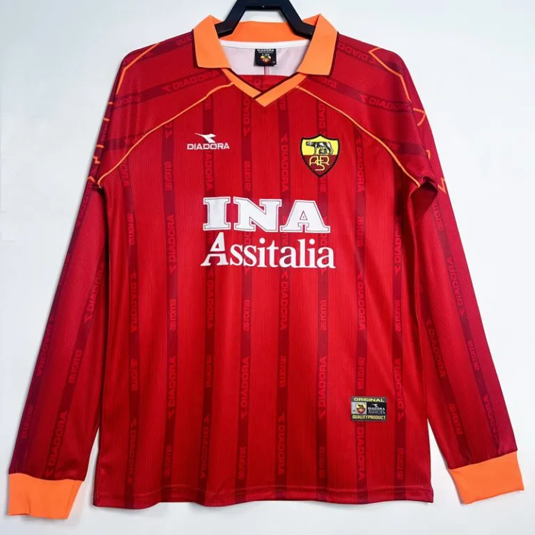 1999-2000 Roma - Camiseta RETRO - Titular - Manga larga