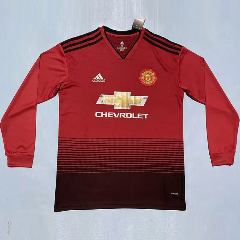 2018-2019 Man Utd - Camiseta RETRO - Titular - Manga larga